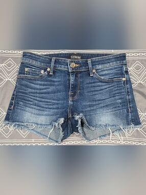 Strom Brand Ziggy Denim Shorts With Raw Hem Size 24